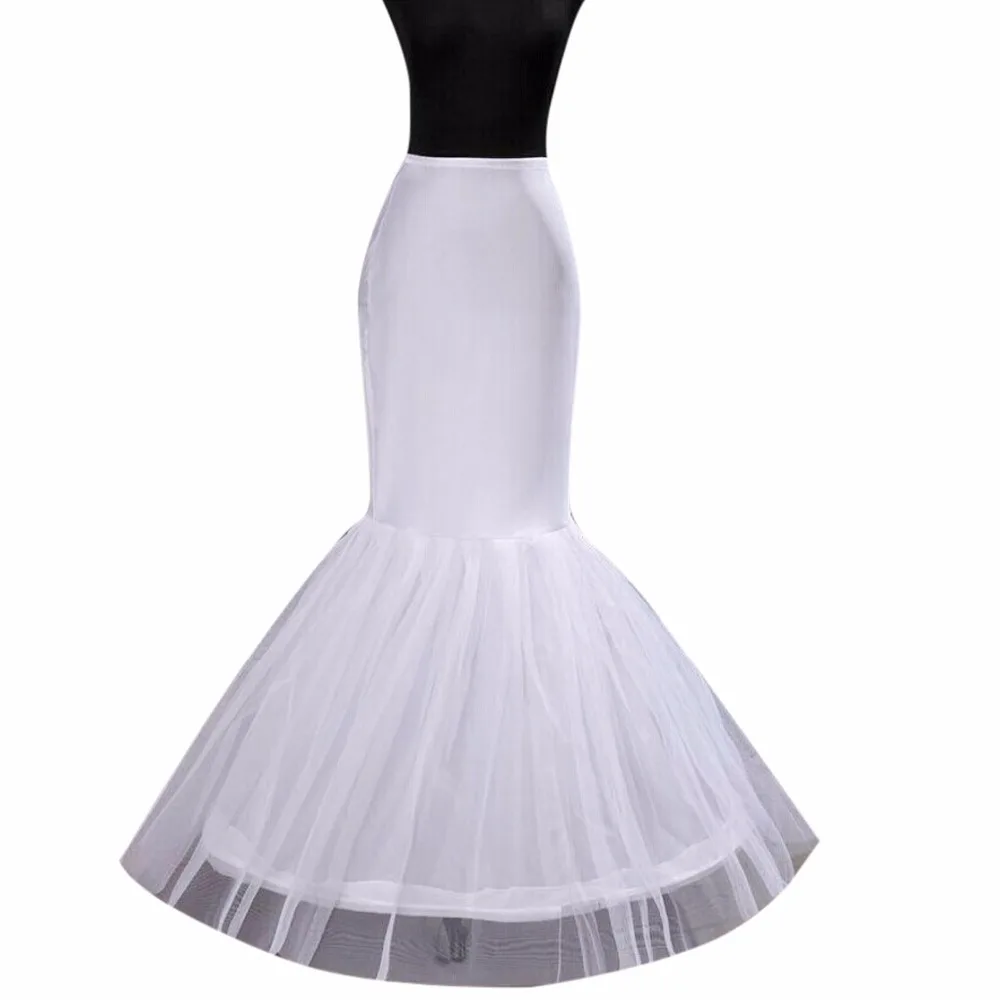 ANTI Fast Shipping Wedding Accessories Petticoat Vestido Longo Cheap Crinoline Underskirt Mermaid Bridal Petticoat 1 Hoop