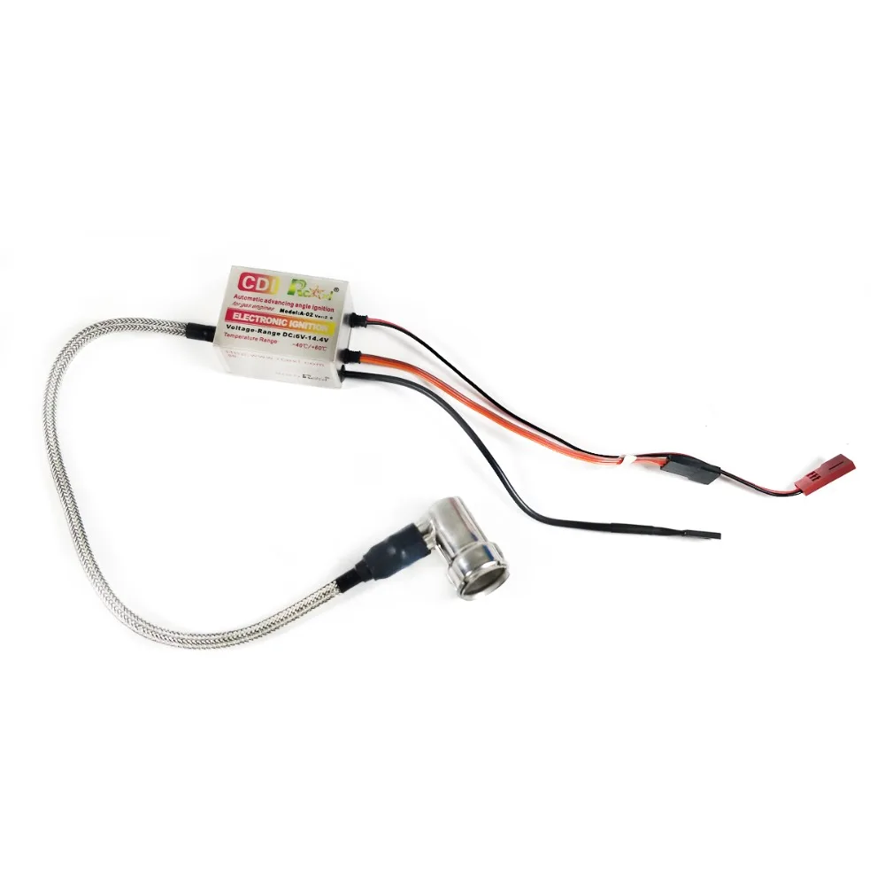 Rcexl Electronic Single Ignition CDI with NGK BMR6A 14MM 90 Degree Cap for RC Aircraft Model Gasoline Engines