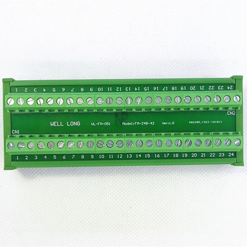 DIN Rail Mount 24A/400V 24 Position Screw Terminal Block Distribution Module.