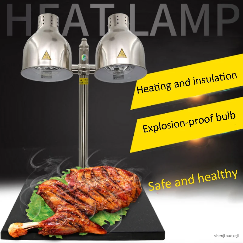 مزدوج رئيس بوفيه الغذاء العزل الجدول مصباح مصباح حراري يعمل بالأشعة تحت الحمراء الغذاء الدفء مصباح الرخام
