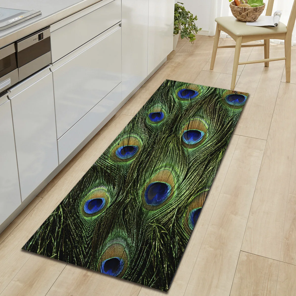 Antiskid Mat for Kitchen Floor Long Door Mat 3D cow tiger animal fur printed Kitchen Rug Non-Slip Bedroom Bedside Mats