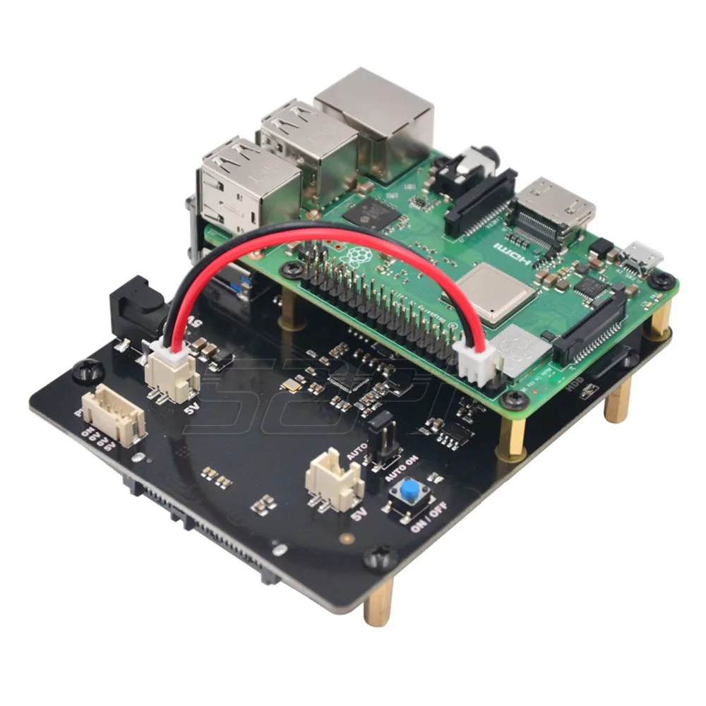 Imagem -05 - Polegada Sata Hdd Ssd Placa de Expansão de Armazenamento com dc 5v 4a Adaptador de Alimentação Plug para Raspberry pi b Mais Plus b X820 V3.0 2.5