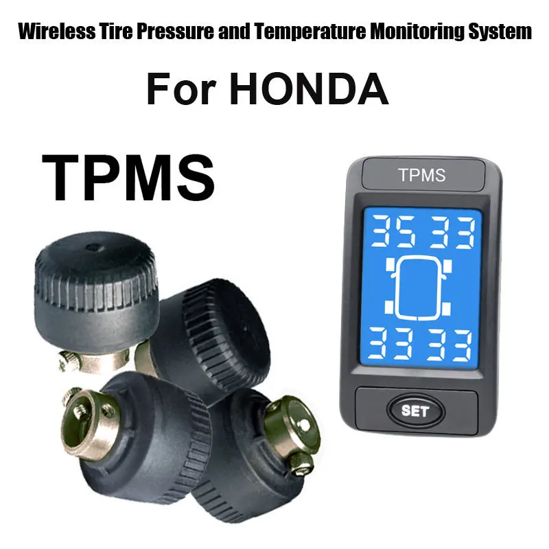 Auto Car Wireless Tire Pressure Monitoring System for Honda with 4pcs External Sensor Tire Pressure Alarm Systems Security