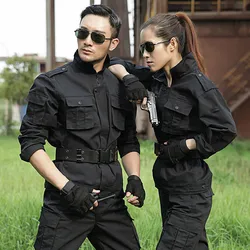 Black Hunting Clothes Hunting Uniforms Mens Hunting Clothing Tactical Hiking Shirt +Cargo Pants Outdoor Ghillie Suit Men