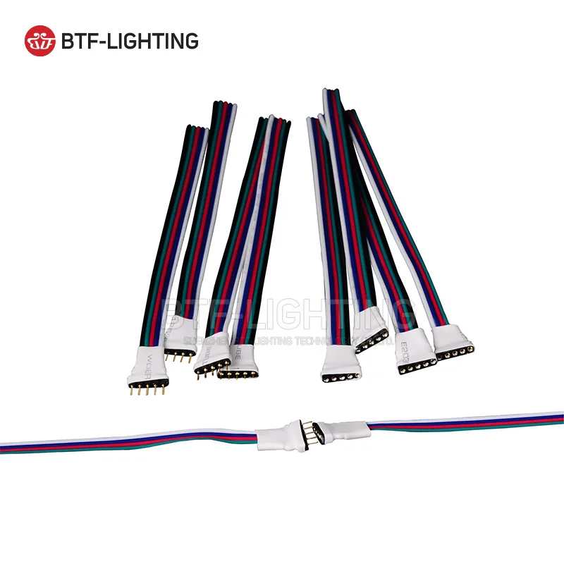 10 Pairs 4pin/5pin LED Connector Male Female SM JST with Cable Single/Dual End 15-300cm Wire for RGBW SMD 5050 LED Strip Light