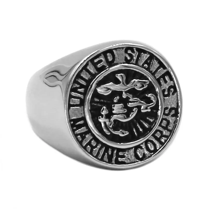 United States Marine Corps Army Air Force Navy Ring Stainless Steel Jewelry Military Ring Biker Mens Ring SWR0757A