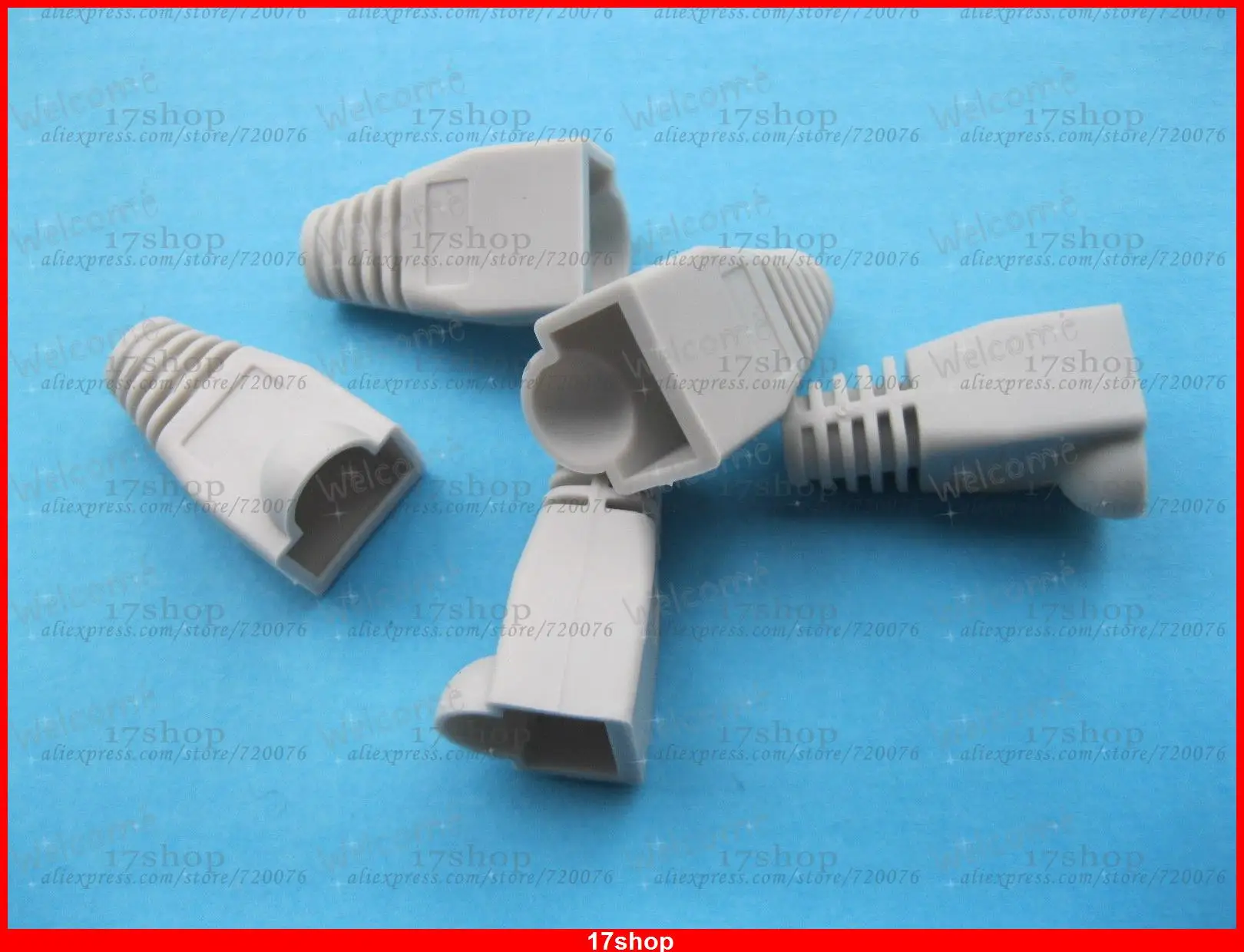 400 Pcs Modular Plug RJ45 CAT5 8P8C Network Connector End Boot Cap Grey Color