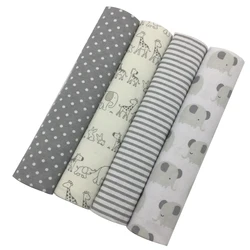 4Pcs /lot Baby Blankets 100% Cotton Flannel Baby Receiving Newborn Colorful Cobertor Baby Bedsheet Supersoft Blanket 100x76 Cm