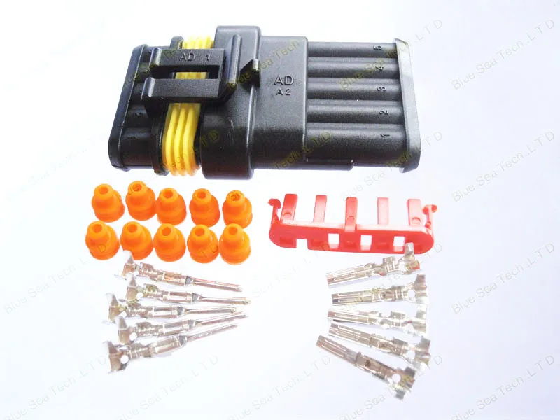 10 sets 5 Pin/way High imitation AMP 282089-1/282107-1 Automotive HID Connectors for HEV/EV Start/Stop/Inverter Systems etc.