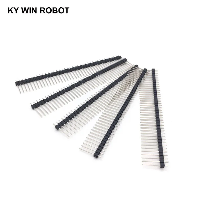 Cabeçalho masculino do Pin da única fileira quebrável longa, 1x40Pin, 2.54mm, altura 1x40, 17mm, 10Pcs