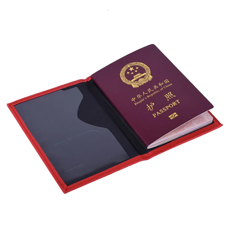 Couverture de passeport en cuir Pu, étui de passeport de voyage pour femmes et hommes