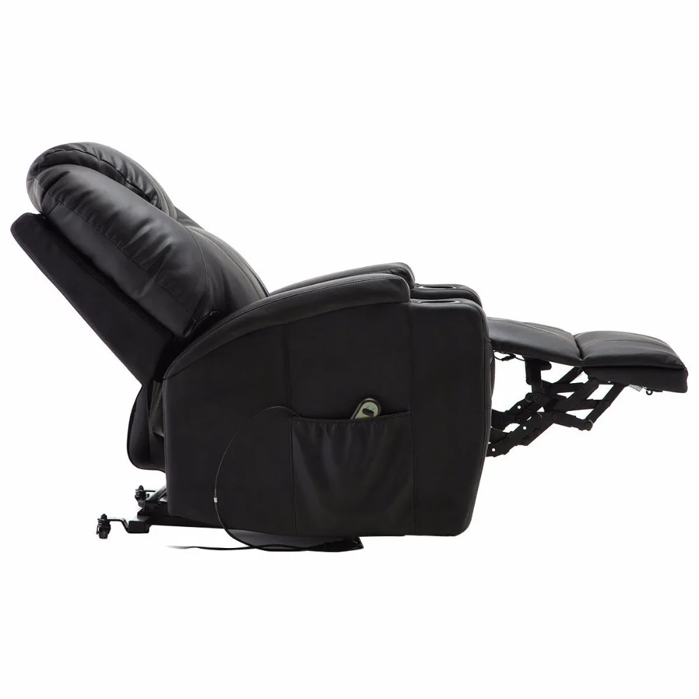 Giantex Electric Lift Power Recliner Chair Heated Massage Sofa Lounge with Remote Control Sofa Chairs Modern Recliner image 2