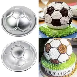 2 Pcs/Set 3D Football Shape Cake Mold AluminumBall Sphere Non-toxic Cake Mould Chocolate Pan Mold Kitchen Baking Tools