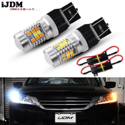 iJMD Car 7443 led 1157 led 3157 led Bulb White/Amber Switchback LED Bulbs For Front Turn Signal + Free Load Resistor Combo Deal