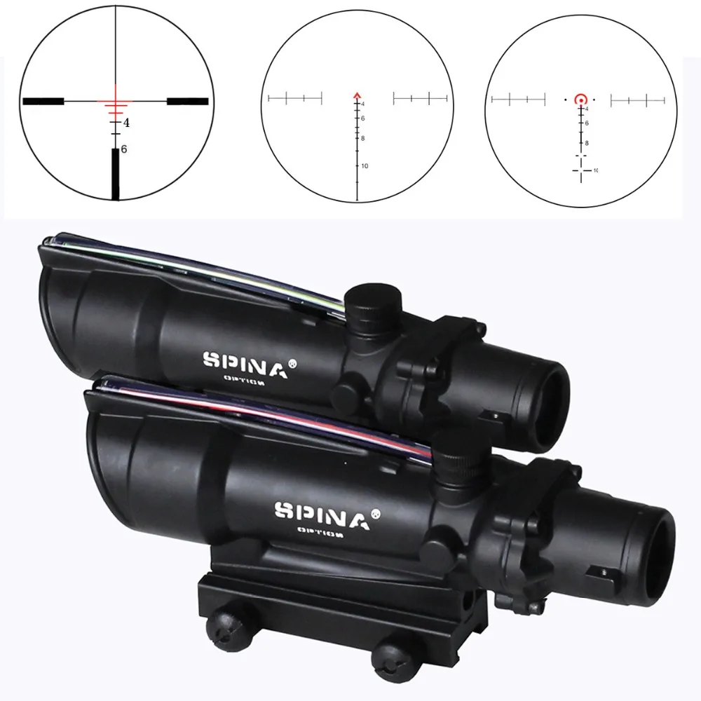 5x35 Riflescope Dual Illuminated Red/Green Fiber Optics Scope 4x32 Upgrade With 3 Reticles Model For Tactical Rifle Hunting