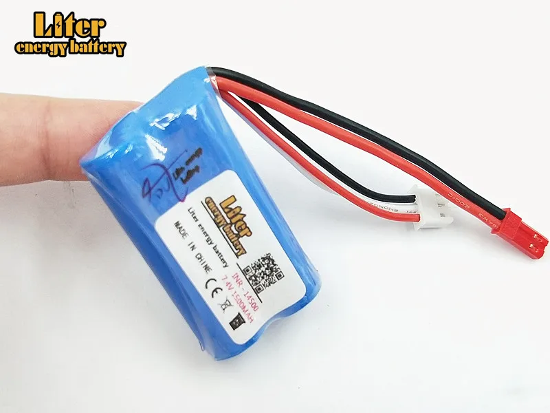 10pcs/lot 7.4V 1500mAh 14500 high-rate lithium battery flywheel FT007 remote control boatt F1 Syma remote control aircraft