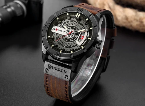 Imagen 2 del producto Reloj de lujo marca CURREN, relojes deportivos militares para hombre, reloj de cuarzo con fecha, reloj de pulsera de cuero informal para hombre, reloj Masculino