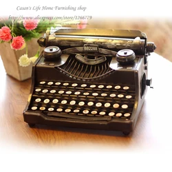 NEW Retro Nostalgia Rustic Metal Typewriter Television Model Ornaments Handmade Crafts Arabic Numerals Keyboard Window Props