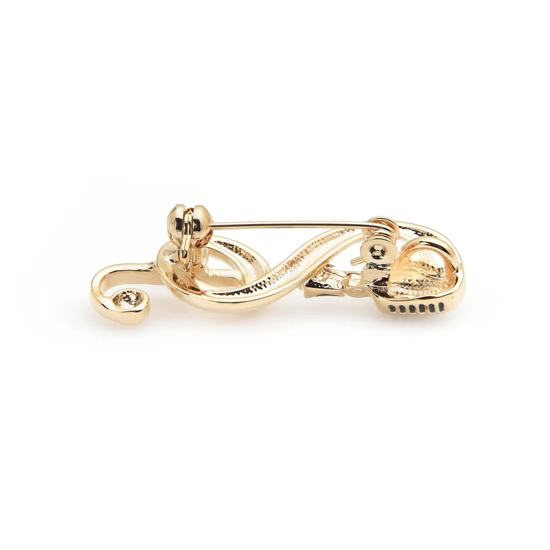 Wuli&baby Alloy Gold Color Microphone Music Note Brooches For Women And Men New Year\'s Gifts