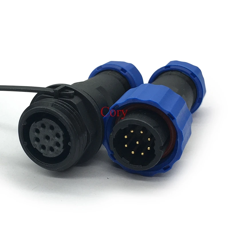 16mm Waterproof connector 2/3/4/5/6/7/9 pin  IP68 power cable connector Male plug and Female socket for 6-8mm Cable CZYC