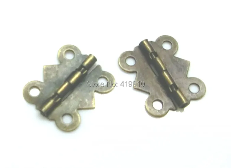 Free Shipping-50pcs Door Butt Hinges(rotated from 90 degrees to 210 degrees) Antique Bronze 4 Holes 20mm x 17mm J1251