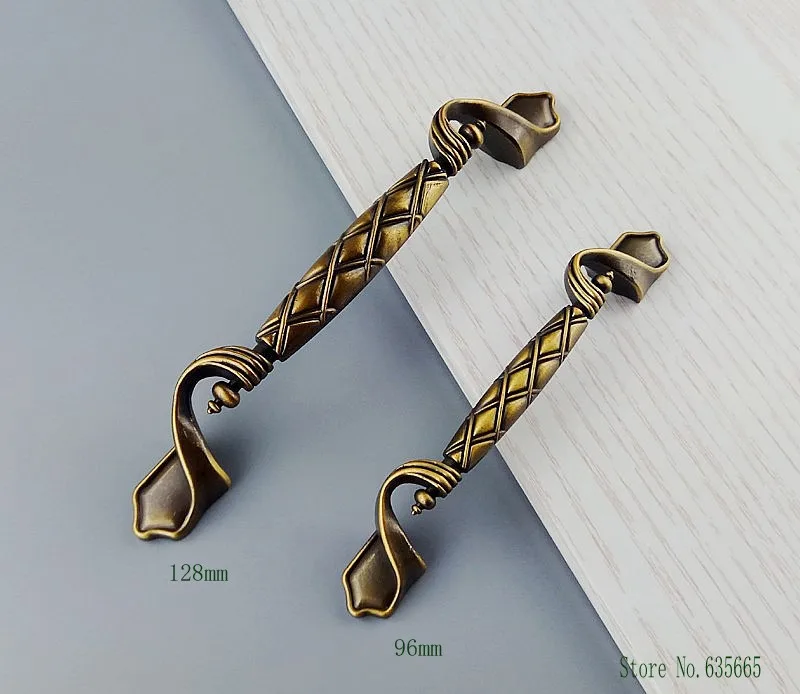 Antique Art Bronze Handle For Furniture Hardware Kitchen Handle Cabinets Door Knobs Drawer Wardrobe Cupboard Dresser Pulls