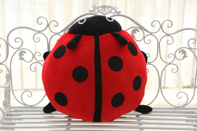 stuffed animal plush 55x55cm insect spot ladybird plush toy soft doll coccinella throw pillow gift t6180