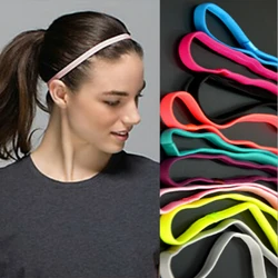 12 Colors Thin Sports Elastic Headband Softball Hair Band Rubber Anti-Slip Women Hair Accessories Bandage Scrunchy