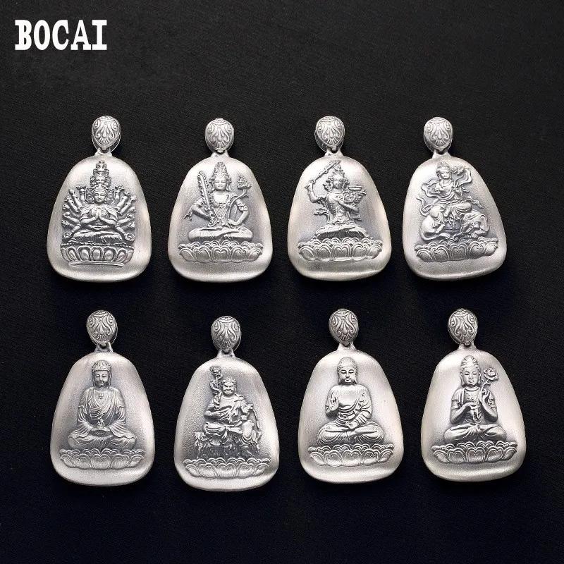 

S999 silver zodiac the eight patron saint natal Buddha sterling silver female pendants