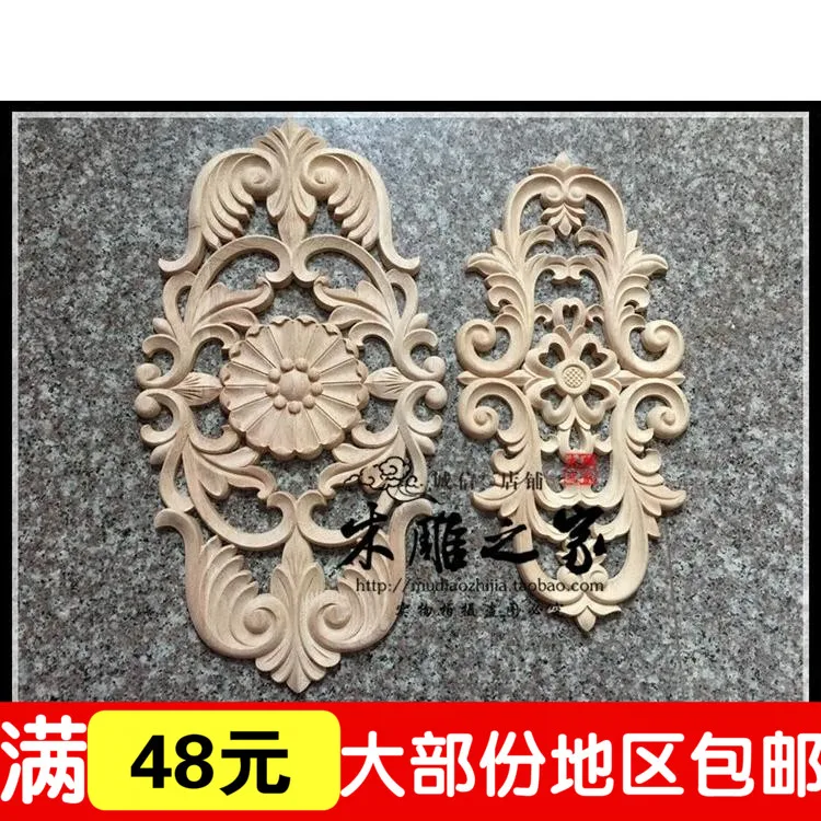 Dongyang wood hollow vertical European special offer FLOWER  applique wood furniture decorative flower cabin