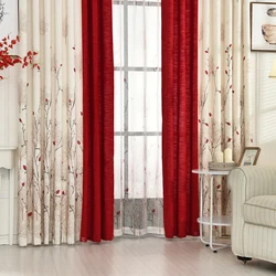Living Room Red Curtain Bedroom Curtain Garden Cotton Finished Fabrics Linen Curtains Simple Pastoral Custom