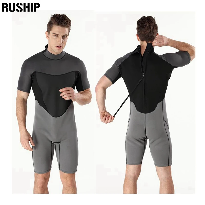 2mm Men Neoprene wetsuit Double nylon fabric Short paragraph diving suit surf clothing Surf Diving Equipment winter swimsuit