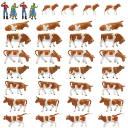 Evemodel-Animais de Fazenda Pintados, Vacas e Pastores, Layout de Paisagem, Escala HO 1:87, 36pcs, AN8705