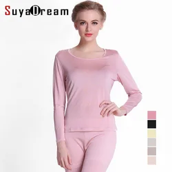 100%Natural SILK Women long johns Health silk Intimates suit Long sleeve Round collar Underwear Healthy sleep wear 2022 New