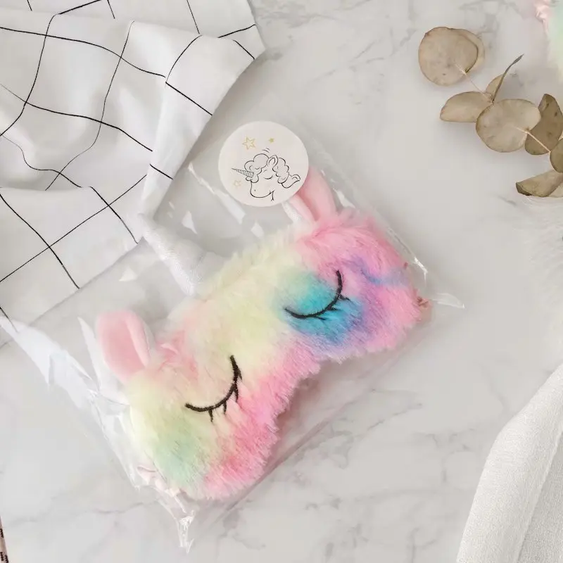 Beautiful Soft Rainbow Unicorn Plush Toy Sleeping Eye cover Adorable Plush Unicorn Stuffed Animal Unicorn Plush Toys