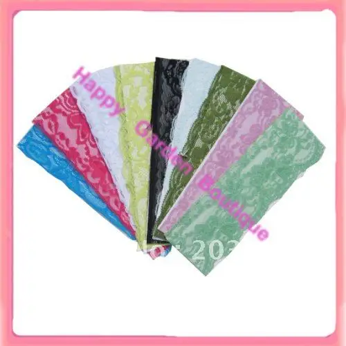 8cm wide  soft lace  headbands  girl hair bands can mixed color hair band 24pcs/bag free shipping