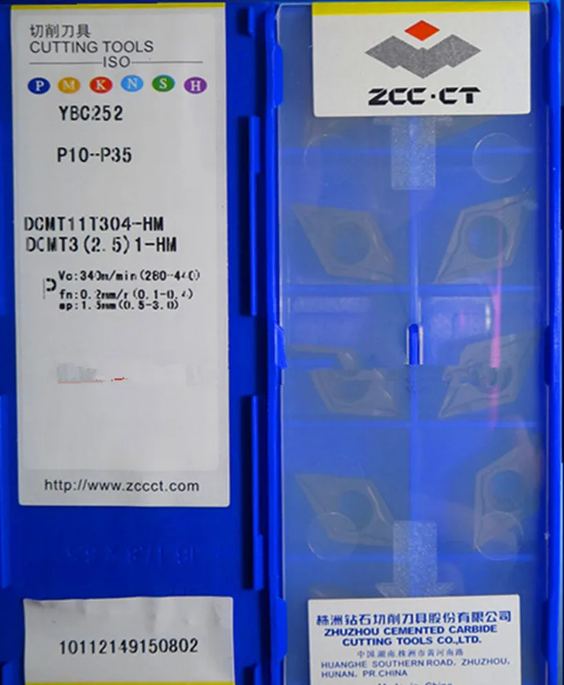 DCMT070204-HM DCMT070208-HM DCMT11T304-HM DCMT11T308-HM YBC252 100% originale ZCC.CT Carbide insert Processing: steel