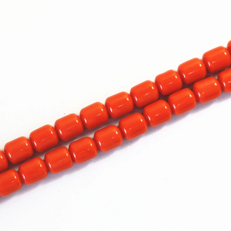 Orange red resin beeswax fashion 8*9mm 9*11mm 10*13mm barrel rice fit diy necklace bracelet loose beads jewels making 15inch B69