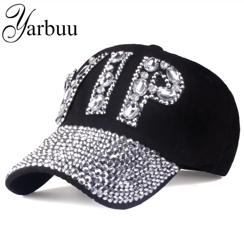 [YARBUU]CAP Wholesale 2022 Hat Rhinestone Print Denim Hat Rivet Sun-Shading VIP Baseball Summer Women\'s Cap Jean Caps Hip Hop