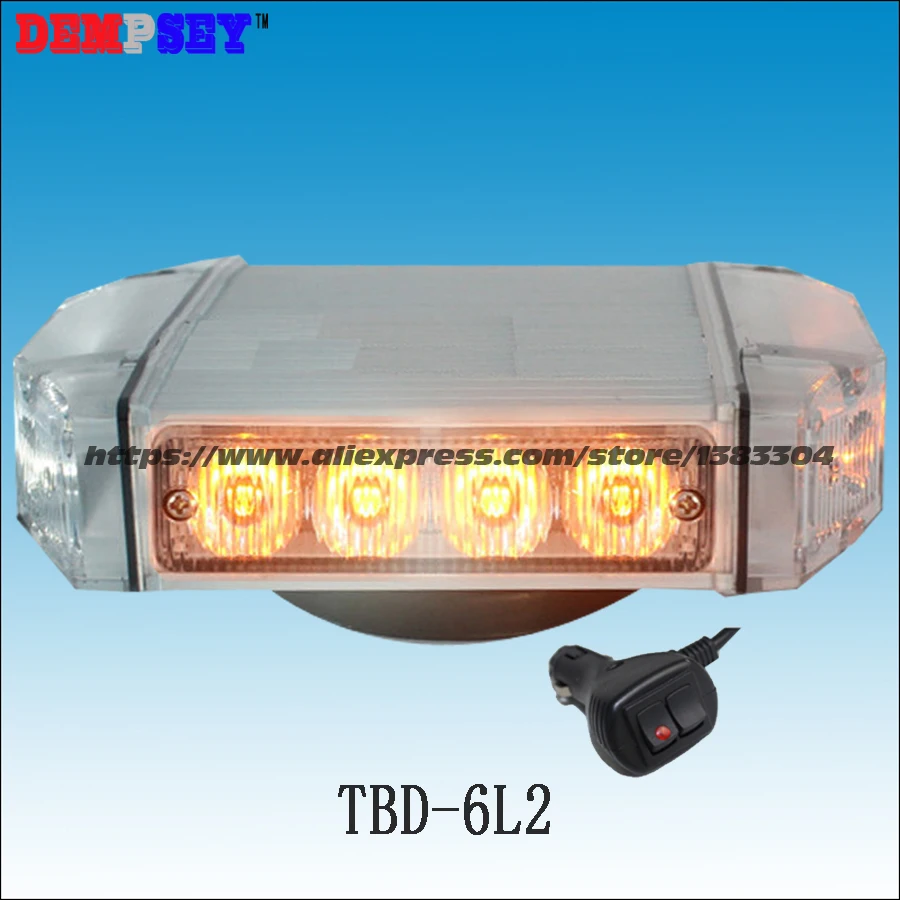 

Free shipping!TBD-6L2 High quality Yellow LED mini lightbar,Car Roof Flash Strobe, Magnets,DC12V/24V Car Flashing warning light