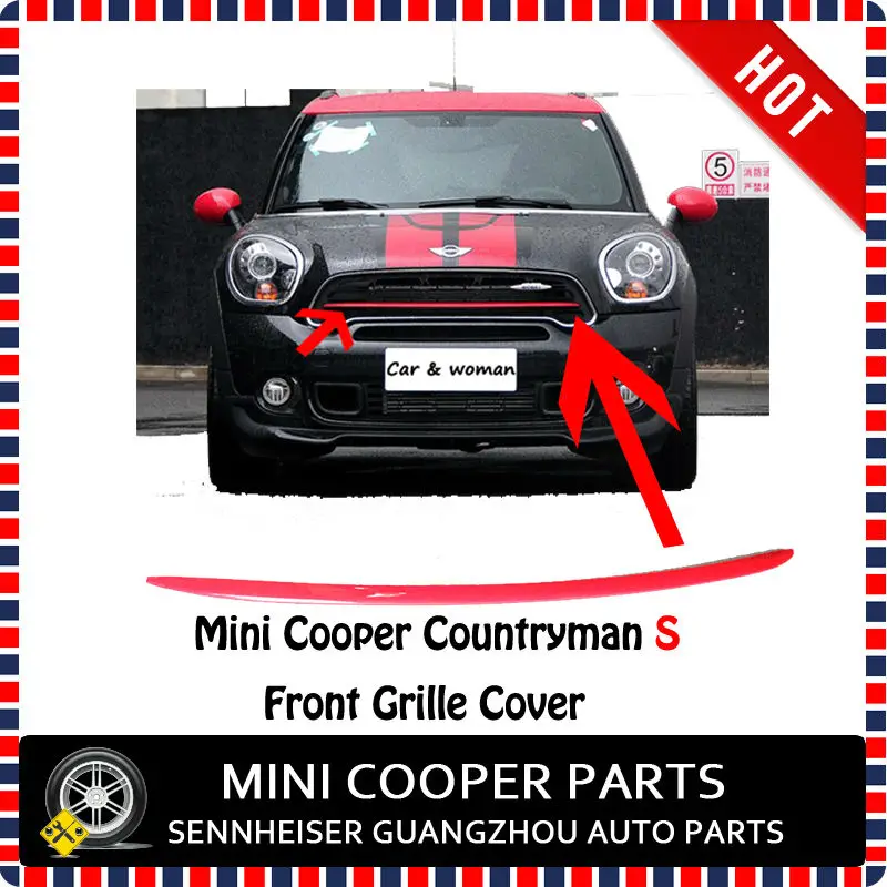 Brand New ABS Plastic UV Protected Mini Ray Style Red Front Grille Cover For 2014-on mini countryman mini cooper R60 S(1Pcs/set)