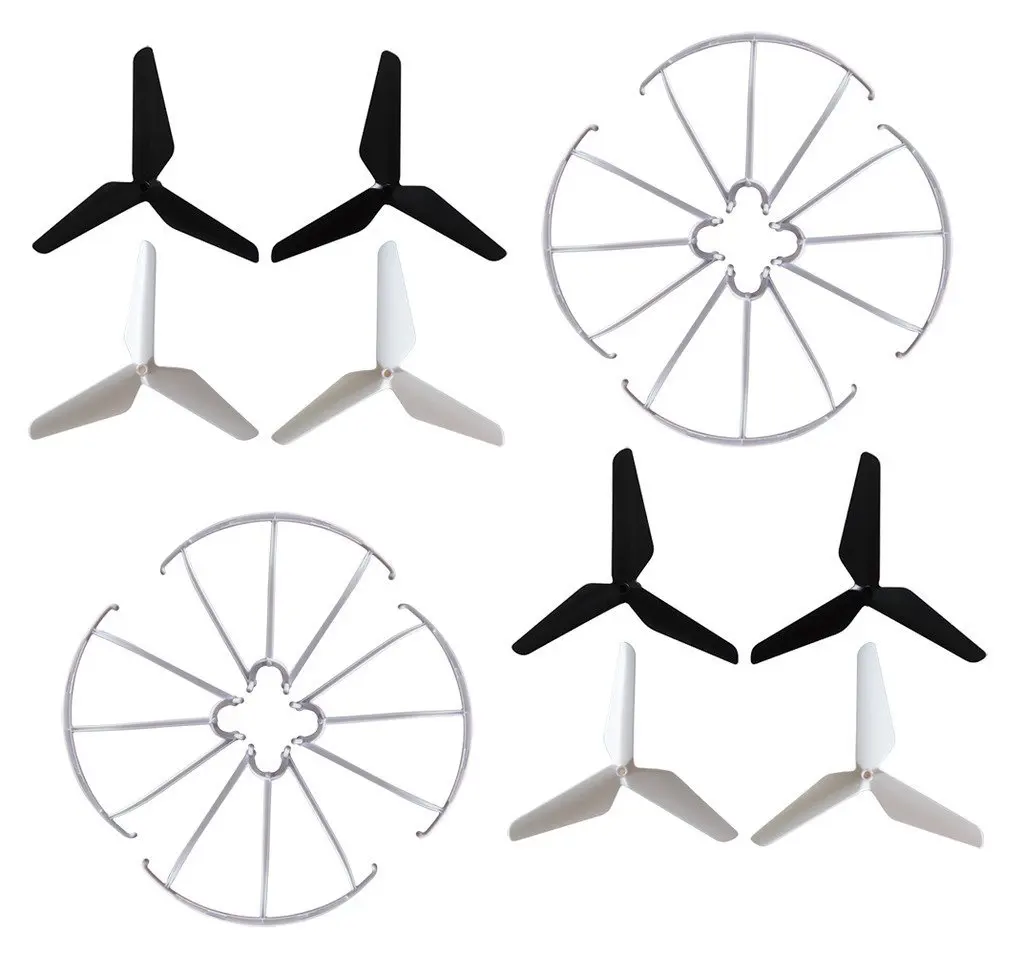 

3-Blade Propellers (2sets) + Prop Guards (2sets) for Syma X5 X5A X5C X5S X5SC X5W X5SW JJRC H5C Skytech M68R Quadcopter Parts