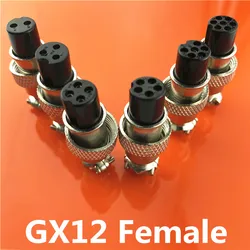 1pc Female GX12 2/3/4/5/6/7 Pin 12mm Wire Panel Connector Aviation Connector Plug Circular Socket Plug L122-127