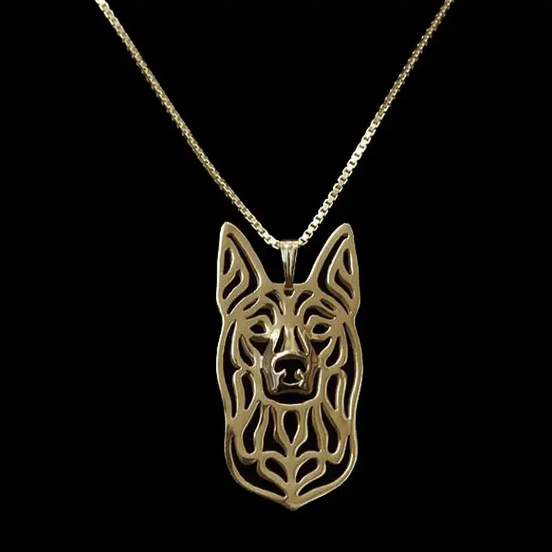 أزياء سبائك الكلب على شكل القلائد النسائية الأسترالية Kelpie قلادة القلائد للبيع بالتجزئة