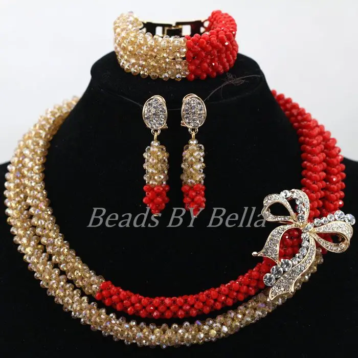 

Latest New African Costume Jewelry Set Hot Women Statement Necklace Nigerian Wedding Bridal Jewelry Sets Free Shipping ABK898