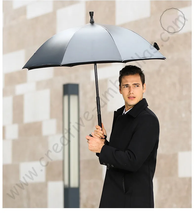 

Detachable unbreakable self-defense multi-use alloy fiberglass anti-skidding 5 times black coating anti-UV crutch umbrellas