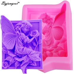 M154 Flower Fairy 3D Candle Soy Wax Mould Scented Soap Handmade Silicone Mold Plaster Resin Clay Diy Craft Home Decoraion