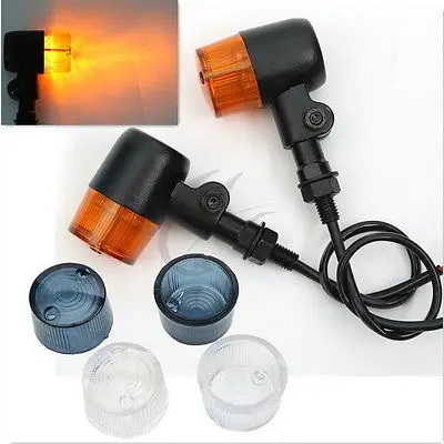 LED Metal Stalk Turn Signal Light For Harley Honda Dual Sport Cruiser Cafe Racer Two Colors