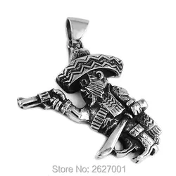 Denmark Bandidos Biker Pendant with Knife And Gun Stainless Steel Punk Motor Biker Skull Men Jewelry Wholesale SWP395