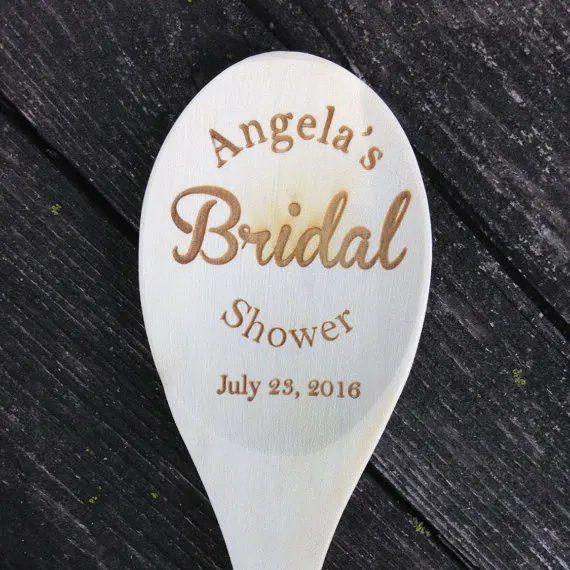 personalized name date engraved bridal shower Wedding Wooden spoons birthday baby baptism party favors gifts kitchen decor